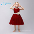 Crystal Bow Flowers Tulle Satin Wedding Flower Girl Dresses